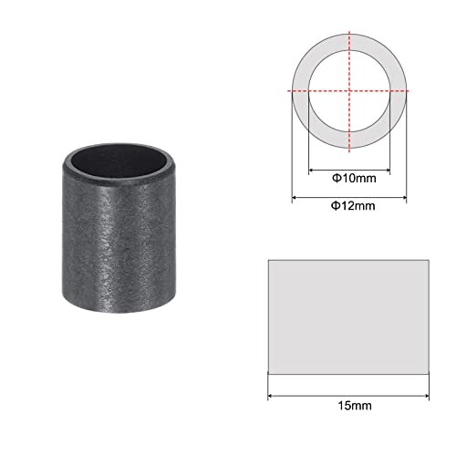 Uxcell Sleeve Bearings 10Mm Bore 12Mm Od 15Mm Length Pom Wrapped Oilless Bushings Black #TOP1