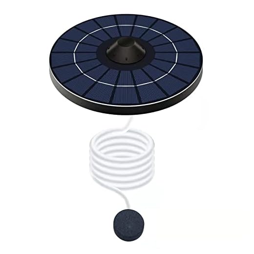 Portable Solar Air Pump Bubbler for Fish Pond, 2.5W Floating Cycling Aerator Oxygenator, Water Level Sensor, 16 Hours Air Output, Intermittent, Hoses Bubble Stone for Outdoor Koi Pond