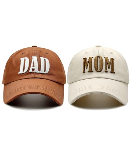 LIRUHOXA Mom and Dad Hats Baseball Caps for Couples New Parents Gifts