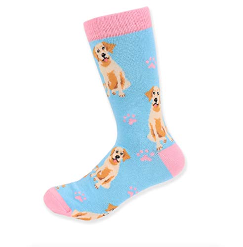 Urban-Peacock Women s Novelty Socks - Multiple Patterns! (Golden Retrievers - Blue & Pink, 1 Pair)