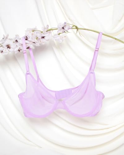 Image of Smart & Sexy Women's Sheer Mesh Demi Underwire Bra - See Through Bras
