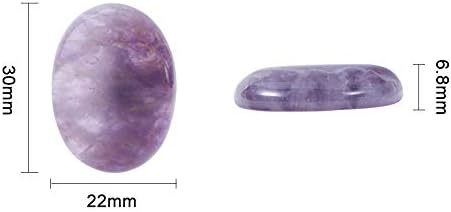 NBEADS 5 Pcs Naurtal Amethyst Cabochons Charming Beads Purple Oval Gemstone Beads for Earring Pendant Necklace Jewelry Making