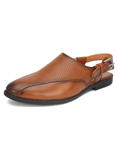 Image of FENTACIA Faux Leather Ethnic Sandals for Men