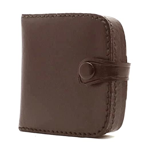Charmoni - Porte Monnaie - Portefeuille - Multi Poches - en Cuir véritable - pour Homme (PF Cuvette à Bouton Chocolat)