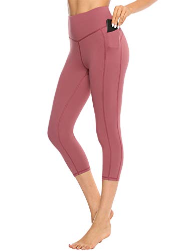 Capri Workout Pants High Waisted Tummy Control Stretch Yoga Leggings for Running Athletic