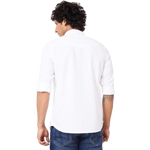 Image of Spykar Men's Slim Fit N /A Full Sleeve Solid Casual Shirts