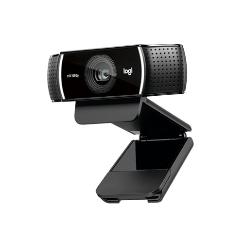 Logitech C922 Pro Stream Webcam, HD 1080p/30fps Or HD 720p/60fps Hyperfast Streaming, Stereo Audio, HD Light Correction, Autofocus, For YouTube, Twitch, XSplit, PC/Mac/Laptop/Macbook/Tablet - Black