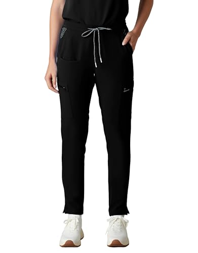 Members Only Women's Reus Open Bottom Scrub Pant | Medical Scrubs | Hospital Uniform | Black