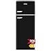 Amica KGC 15634 S Retro Kühl-/Gefrierkombination / Black Olives (Schwarz) / 144cm (H) x 55cm (B) x 62cm (T) / Retro-Design / Kühlschrank mit Gefrierfach