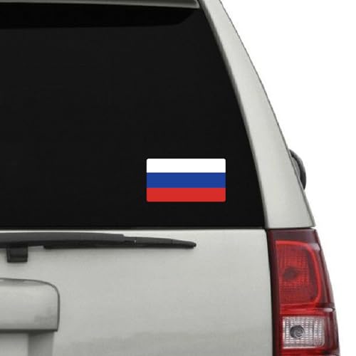 Image of World Country Flag Decal Stickers - Two Pack - for Cars Windows Bumpers Laptops Tablets Tumblers Cups Walls (Russia)