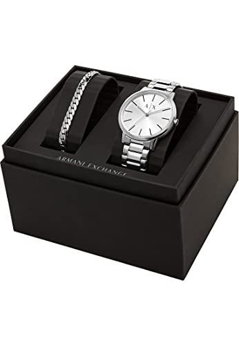 Armani Exchange Watch for Men, Quartz Three Hand Movement and 42 mm Case Size with Stainless Steel Strap