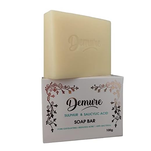 Demure Jabón Exfoliante de Azufre y Ácido Salicílico, Exfoliante de Poros, Reduce el Acné, Calmante e Hidratante, con Efecto Antiinflamatorio