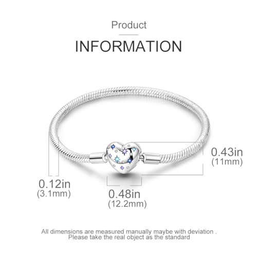 925 Sterling Silver Snake Chain Charm Bracelet for Women Butterfly Heart Clasp Charm Bracelet with 5A Cubic Zirconia4