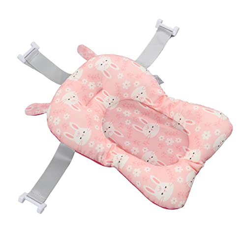 Image of Baby Bath Seat for Infants - Non-Slip, Soft, Quick-Dry, Lightweight Bath Cushion for Sitting and Lying Down, Newborn Safe (Rose)