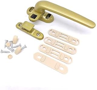Window Handles Thickened Right/Left Durable Casement Window Wheel Handle with Lock Home Sliding Door Window Hardware Window Handle (Color : Golden, Size : Left)