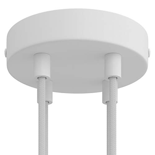 Preisvergleich Produktbild creative cables Zylindrischer 4-Loch-Lampenbaldachin Kit aus Metall - Zylindrisch, Mattweiß