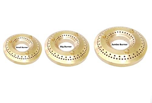 AtLoGs Stove BurnerTops for "PIGEON/BAJAJ/BUTTERFLY(for GlassTop models only)/ USHA/WONDERCHEF/GLEN/FABER/TANDEM" stoves (Brass) (3 Unit) (Small, Big, Jumbo)
