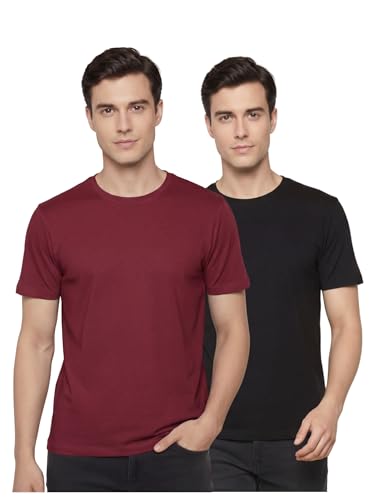 Image of FYLTR Men's Solid T-Shirt - Half Sleeve | Round Neck | 100% Cotton | Regular Fit T-Shirt (Pack of 2)