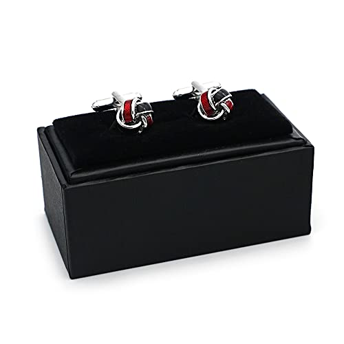 Mancuernillas clásicas rojas y negras con caja de regalo miniatura 5