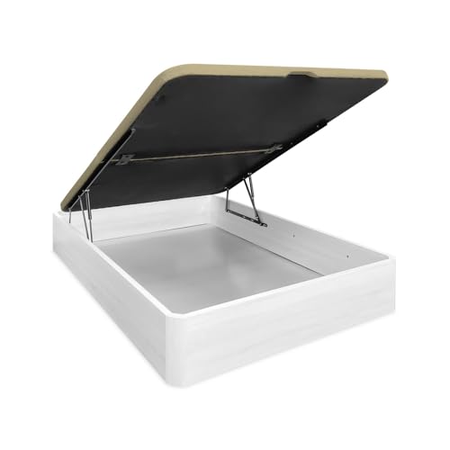 DUÉRMETE ONLINE - Canapé Abatible 150x200 cm Polar con Tapa Partida, Gran Capacidad de Almacenaje, Estructura Súper Reforzada, Tapa 3D Transpirable, Incluye Subida a Domicilio