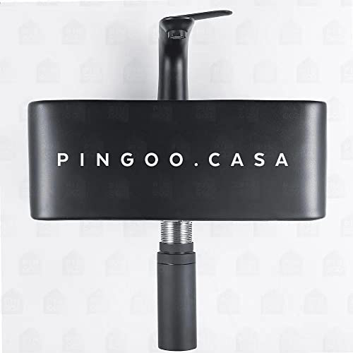 Pingoo.Casa, Sifão Para Cuba e Pia de Banheiro, Copo Removivél, Cromado, Purus, Preto