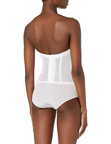 Flexees Women's Floral Lace Strapless Push-Up Bustier, White, 34Dd #TOP1