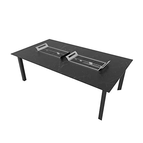 BLUMIE Mesa con Barbacoa integrada para 8-10 Personas 220 X 120 X 75 cm - 2 Parrilladas