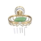 Duschseifenschale, Seifenhalter aus Antikem Messing, Goldene Wandhalterung, Seifenschale,...