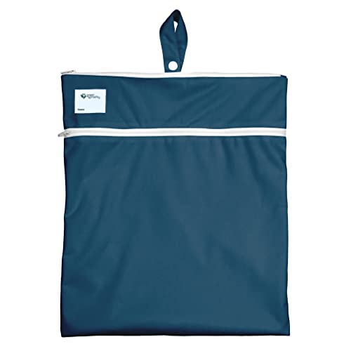green sprouts Eco Wet & Dry Bag, Adult Use Only, STANDARD 100 by OEKO-TEX Certified, No AZO Dyes, Navy - Solid