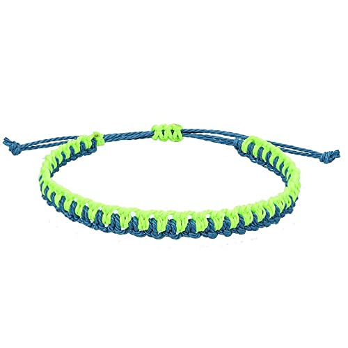 OLGER Bracelet Tissé, Noeuds Faits À La Main Bracelets Tressés Porte-Bonheur Vert Tibétain Vert Fluorescent Couleur Corde Bracelets pour Femmes Hommes Réglable Ami Bijoux Cadeaux