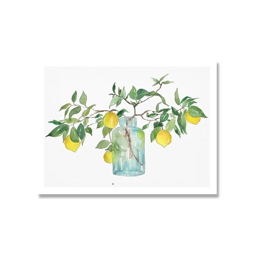 Jardin abstrait sur toile d'agrumes pour sublimer votre cuisine et votre salon
