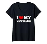 I Love My Clotilde, Amo A Mi Clotilde Camiseta Cuello V