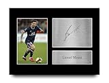 HWC Trading Lionel Messi Paris Blue and Reds Regalos Impresos Imagen De Autógrafo Firmado Para Los Aficionados Al Fútbol Y Partidarios - A4