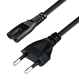 Tolesum 1.5M IEC 320 C7 Power Cable con 2 Pin Euro Cavo di alimentazione per/TV PS5/ PS4/ PS3/ Xbox Series X/S - Nero