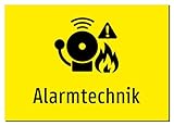 Alarmtechnik – Aufkleber A5: 210x148mm – Mit Grafik und Text