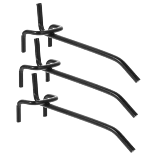 MAGICLULU 3 piezas Ganchos para Panel Perforado de Acero Inoxidable de Negras de Resistentes y Multifuncionales para Almacenamiento y Organización Garaje Cocina y Oficina Compatibles con