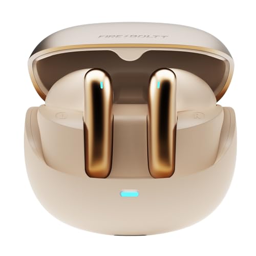 Image of Fire-Boltt Aero Fit TWS Earbuds with Custom EQ, Bluetooth 5.4 Wireless Earphones, 50H Playtime, Fast Charging Case, 50ms Low Latency Gaming & Touch Controls Silk Gold