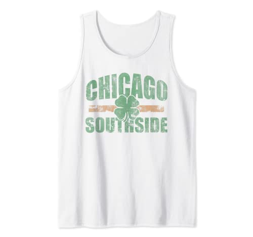 Vintage Chicago Southside Irish St Patrick's Day Hombres Mujeres Camiseta sin Mangas