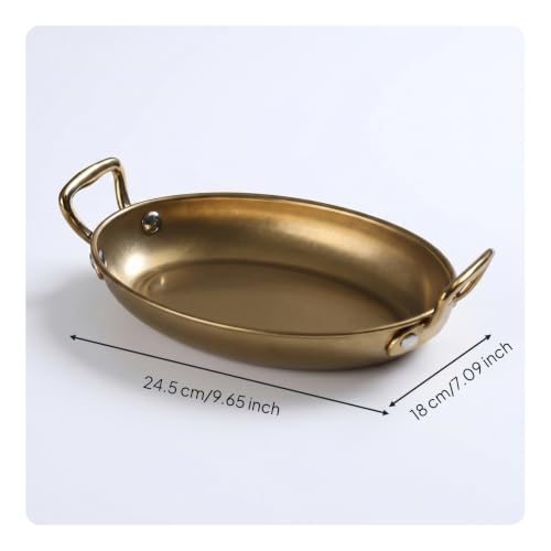 Plateau ovale doré predolo objet décoration intérieure service aliments métal - 4