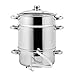 mucHome Entsafter Dampfentsafter 8L, Edelstahl 3-teilig, für alle Herdarten inkl. Induktion Ø 26cm spülmaschinengeeignet Induktionsdampfentsafter Topf Entsafter für Beeren, Obst und Gemüse