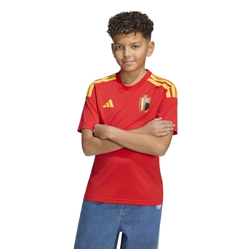 adidas Unisex-Kids Belgium 2026 Fan Jersey Red/Bold Gold Medium