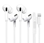 Lightning Wired Earphones 2 Pack, Apple MFi Certified In-Ear Wired Earbuds for iPhone 14/14 Plus/13/12/11/8/7 X Pro Max,iPad, Lightning Headphones with Microphone and HiFi Stereo