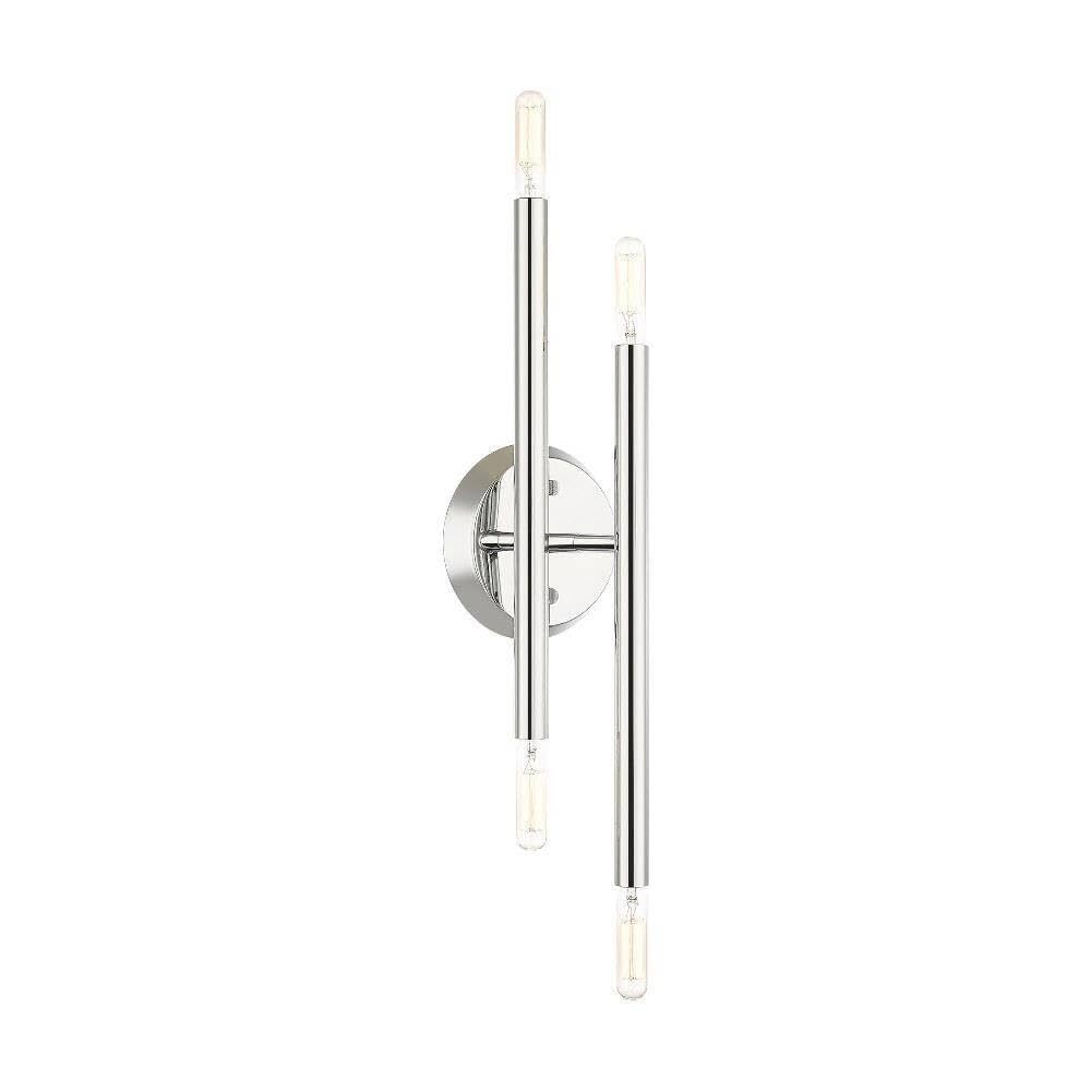 Livex Lighting 4 Light Polished Chrome ADA Wall Sconce, 5.13" W x 17" H