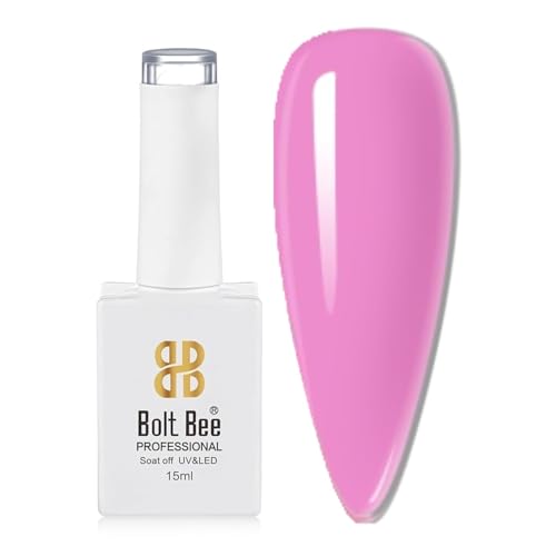 Image of Bolt Bee Hot Pink Color Gel Nail Polish Soak Off UV Gel DIY at Home Manicure Salon Nail Art (16, 15ml)