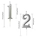 Silver 21st & 12th Birthday Candles for Cake, Number 21 12 1 2 Glitter Candle Party Anniversary Cakes Decoration for Kids Women or Men