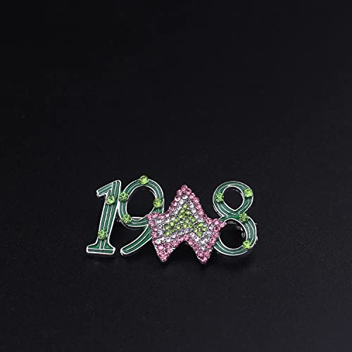 Sorority Paraphernalia Gifts For Women Girls Sorority Brooch Pink And Green Sorority Jewelry Greek Sisterhood Graduation Gift (Brooch) (Brooch 02) #TOP6