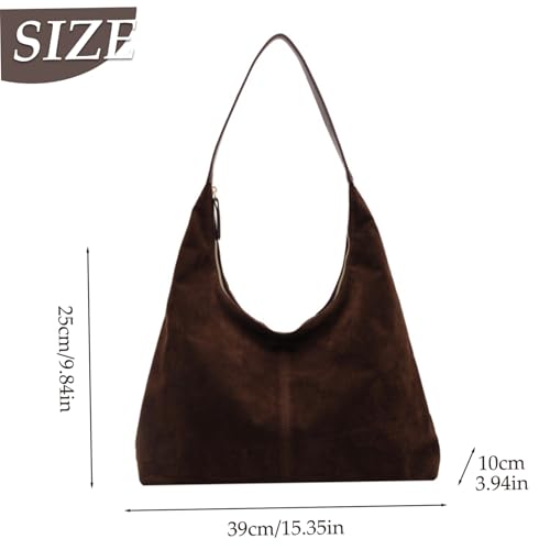 Bolso de ante para mujer ideal para el día a día y viajes de gran capacidad café 3