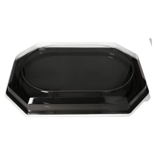 100 Servierplatten, PET 55 x 36 cm schwarz Partyplatte