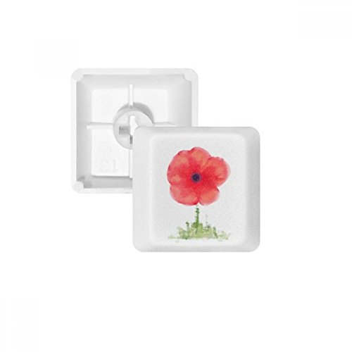 Keycaps Coquelicot Aquarelle pour Personnaliser un Clavier Blanc