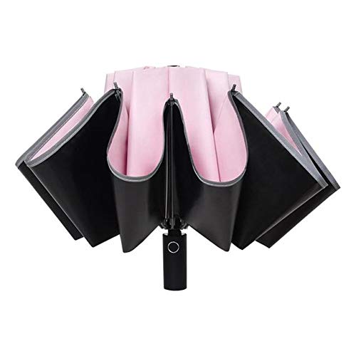 Parapluie inversé de haute qualité à fermeture automatique inversée couleur rose